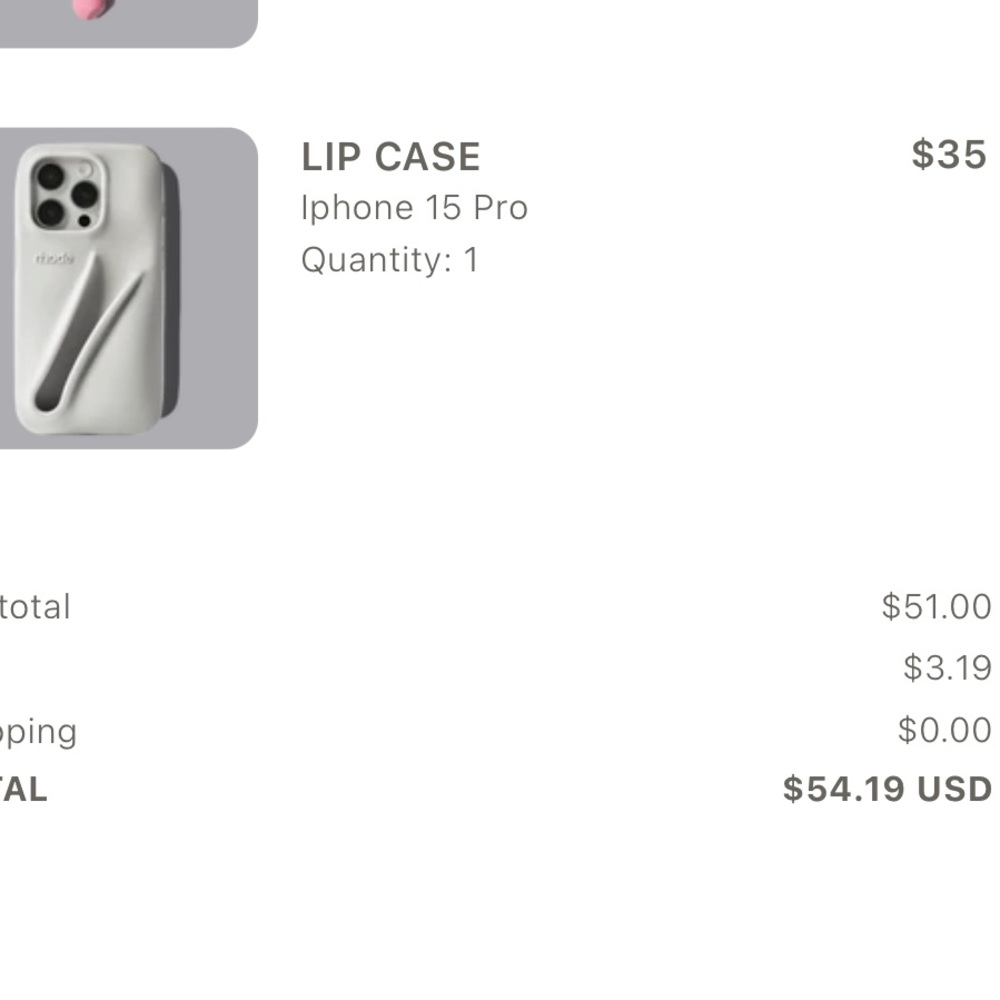 rhode skin Lip Case for iPhone 15 Pro in Light Gray